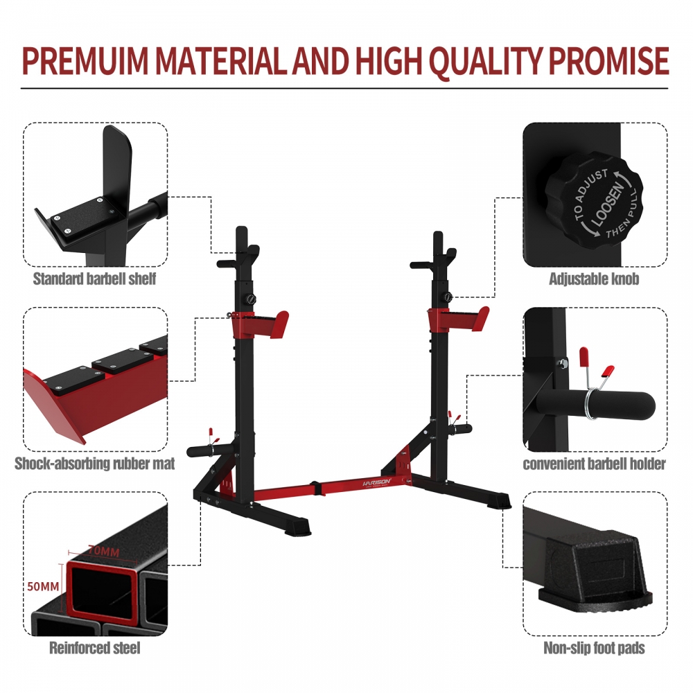 HARISON Barbell Racks Adjustable Squat Stand HR-30812